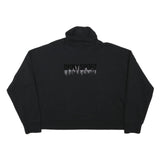 DKNY Womens Black Cotton Blend Turtleneck XL Sport Logo Sweatshirt Pullover