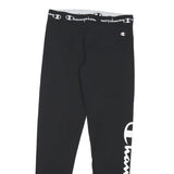 CHAMPION Womens Joggers Black Stretch Slim Skinny S W27 L26 Logo Print