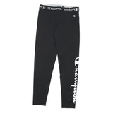CHAMPION Womens Joggers Black Stretch Slim Skinny S W27 L26 Logo Print