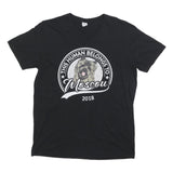 GILDAN Womens Black This Human Belongs To Moscow Dog Graphic T-Shirt L V-Neck