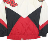 APEX ONE Mens White & Red Graphic Nylon Jacket M Zip Closure Sportswear