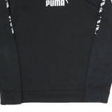 PUMA Womens Black Logo Detail Crew Neck Sweatshirt S Cotton Blend Sportswear
