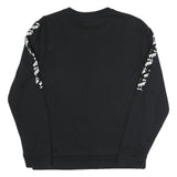 PUMA Womens Black Logo Detail Crew Neck Sweatshirt S Cotton Blend Sportswear