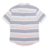 TOMMY HILFIGER Mens Blue & Red Striped Shirt M Cotton Blend Casual Summer