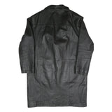 ETCH LEDER Mens Black Leather Button Jacket L Leather Classic Button Closure