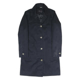 M&S Womens Black Coach Jacket Tailored S Polyester Blend Woven Plain Button