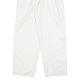 CASUAL LAND Womens Cotton Blend White Relaxed Straight Trousers W30 L30 Casual