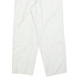 CASUAL LAND Womens Cotton Blend White Relaxed Straight Trousers W30 L30 Casual