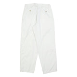 CASUAL LAND Womens Cotton Blend White Relaxed Straight Trousers W30 L30 Casual
