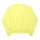 CHAMPION Mens Yellow Pullover Sweatshirt M Cotton Blend Classic Logo Casual