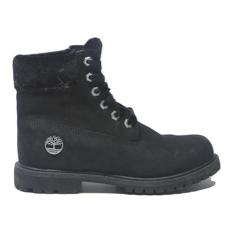 TIMBERLAND Womens Lace-Up Ankle Boots Black Leather UK 4 Durable Outdoor