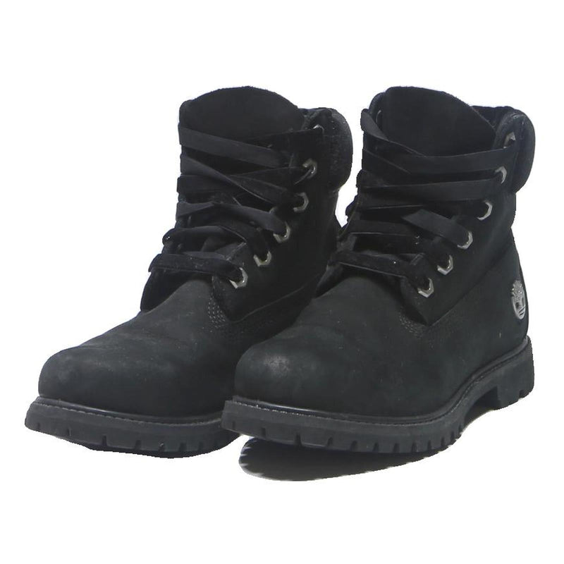 TIMBERLAND Womens Lace-Up Ankle Boots Black Leather UK 4 Durable Outdoor