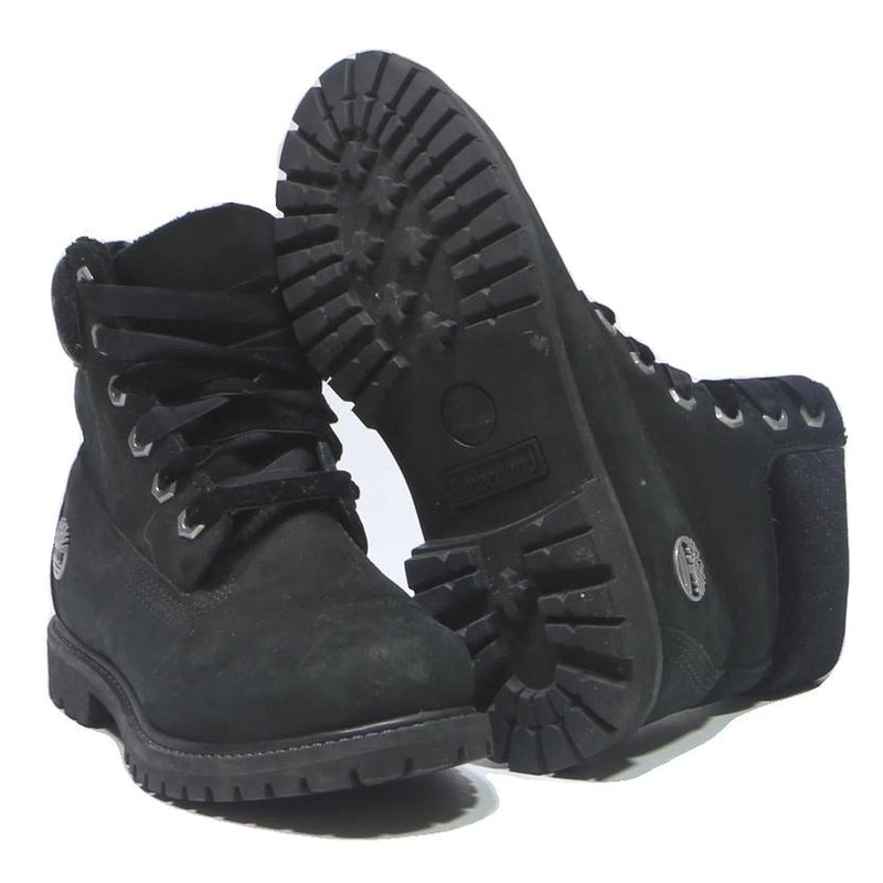 TIMBERLAND Womens Lace-Up Ankle Boots Black Leather UK 4 Durable Outdoor