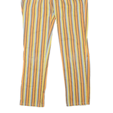 Womens Cotton Blend Slim Stripe Trousers W30 L29 Colourful Zip Closure Casual