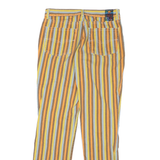 Womens Cotton Blend Slim Stripe Trousers W30 L29 Colourful Zip Closure Casual