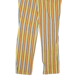 Womens Cotton Blend Slim Stripe Trousers W30 L29 Colourful Zip Closure Casual