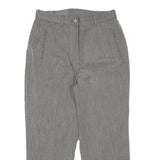 Womens Grey Relaxed Wool Blend Straight Leg Trousers W29 L24 Smart Classic