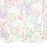 ZARA Womens White Printed Shirt Long Sleeve Collared L Cotton Blend Casual