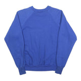 Womens Blue Crew Neck Sweatshirt S Cotton Blend Embroidered Peacock Feather