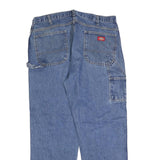 DICKIES Mens Jeans Blue Regular Straight Denim Medium W36 L32 Workwear Zip