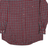 MARKS Mens Red & Blue Checked Shirt L Long Sleeve Cotton Casual Button Front