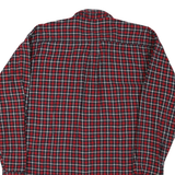 MARKS Mens Red & Blue Checked Shirt L Long Sleeve Cotton Casual Button Front