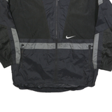 NIKE Womens Black & Grey Lightweight Polyester Blend Zip Jacket S Sporty Casual