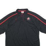 NIKE Court Canada Hockey Mens Black & Red Polo T-Shirt XL Short Sleeve Collared