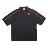 NIKE Court Canada Hockey Mens Black & Red Polo T-Shirt XL Short Sleeve Collared