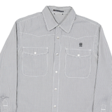 G-STAR Mens Black & White Checked Shirt M Button Down Cotton Blend Casual