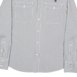 G-STAR Mens Black & White Checked Shirt M Button Down Cotton Blend Casual