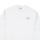 LEE Mens White Crew Neck M Cotton Blend Sweatshirt Graphic Logo Casual