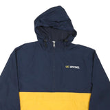 CHAMPION Mens Navy & Yellow UC Irvine Zip Hooded Nylon Jacket S Lightweight