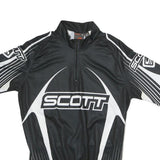 SCOTT Mens Black & White Graphic Jersey M Short Sleeve Zip Neck Cycling T-Shirt