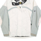 JACK WOLFSKIN Womens White & Grey Outdoor Jacket M Polyester Zip Hooded