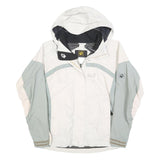 JACK WOLFSKIN Womens White & Grey Outdoor Jacket M Polyester Zip Hooded