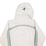 JACK WOLFSKIN Womens White & Grey Outdoor Jacket M Polyester Zip Hooded