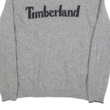 TIMBERLAND Mens Grey Jumper Plain Crew Neck Basic Knit L Wool Blend Casual