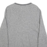 TIMBERLAND Mens Grey Jumper Plain Crew Neck Basic Knit L Wool Blend Casual