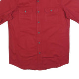 WRANGLER Mens Red Short Sleeve Cotton Blend Shirt M Casual Button Front