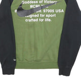 NIKE Mens Green & Black Crew Neck S Cotton Blend Sweatshirt Double Swoosh Logo