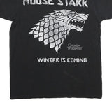 GAME OF THRONES Mens Black House Stark Winter Is Coming Graphic T-Shirt M Short