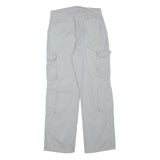 Mens Cotton Blend Relaxed Cargo Trousers Light Grey W28 L29 Durable Zip Fit