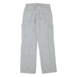 Mens Cotton Blend Relaxed Cargo Trousers Light Grey W28 L29 Durable Zip Fit