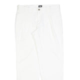 DOLCE & GABBANA Womens Cotton Blend White Slim Trousers W30 L29 Stylish Zip