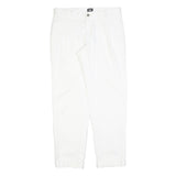 DOLCE & GABBANA Womens Cotton Blend White Slim Trousers W30 L29 Stylish Zip