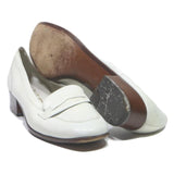 BALLY Womens Leather White Low Heel Shoes UK 5 Classic Elegant Stylish