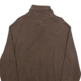 POLO RALPH LAUREN Mens Brown Plain Jumper Shawl Collar Cotton M Classic Fit