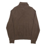 POLO RALPH LAUREN Mens Brown Plain Jumper Shawl Collar Cotton M Classic Fit