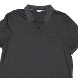 CALVIN KLEIN Mens Black Pinstripe Short Sleeve Polo Shirt M Cotton Casual